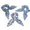 Hair Scarf Bow Hair Scrunchies, Blue Hair Ties for Women,Chiffon Hair Bands,Ponytail Holder,Ribbon Scrunchies for Girls