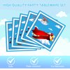 40PCS Airplane Birthday Party Decorations Plane Blue Sky Party Paper Plates Napkins Tableware Kit for Party Supplies baby boy shower decorations Kids Boys Girls Serves 20 Guests