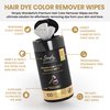 Simply Wonderful Hair Color Remover Wipes for Face & Skin - 100 Count Plant-Based Cloth Towlettes, Non-Irritating Almond Oil Infused for Skin Protection
