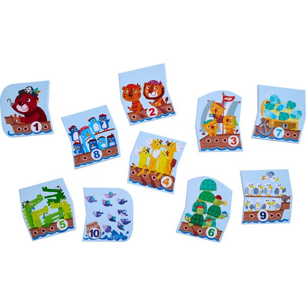 HABA Numbers Puzzle in Net - 10 Piece Counting Bath Toy with Suction Cup Storage Net