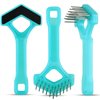 Mini-Rake V-Shaped with 1" Double-Row Rotating Teeth (Aqua-Blue/Black Top)
