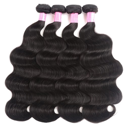 Human Hair Bundles Body Wave 4 Bundles (30 28 26 24 inches) 14A Grade Brazilian Virgin 100% Unprocessed Human Hair Body Wavy Bundles Natural Black Weave Hair Extensions