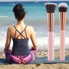 2pcs Face Self Tanning Brush Kabuki Brush for Self Tan Sunless Tanning, Self Tanner brush Applicator, Flat Top Brush Face and Blending Brush, Easy Self Tan Applicator for Face (pink)
