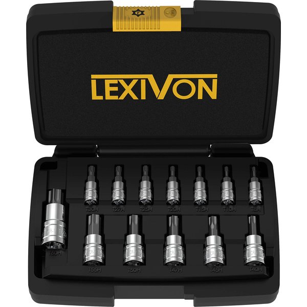 LEXIVON Tamper Proof Torx Bit Socket Set, Premium S2 Alloy Steel | 13-Piece Security Star T8 - T60 Set | Enhanced Storage Case (LX-146)