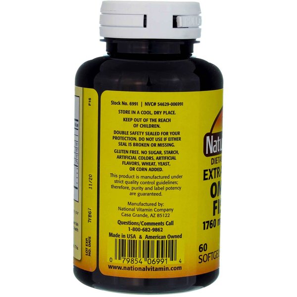 Nature's Blend Fish Oil 1760 mg Omega 3 Extra Strength - 60 Softgels