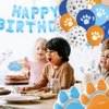 Blue Dog Birthday Party Supplies,Blue Dog Party Decorations,Blue Backdrop Kids Birthday Decoration,Include Blue Dog Paw Balloons,Happy Birthday Cake Topper and Blue Balloons Banner