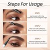 Music Flower Eyebrow Pencil - Waterproof Micro-Fork Tip Brow Pen for Long Lasting Fine Sketch - Liquid Eyebrow Pen, Smudgeproof (black)