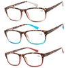 Success Eyewear Reading Glasses 3 Pair Great Value Stylish Readers Fashion Men and Women Glasses for Reading +1.25