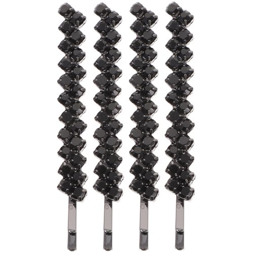 Uonlytech 1 Set 2 Pairs Rhinestone Hair Clips Clear Crystal Hair Barrette Pins Beautiful Rhinestone Bobby Pin Hair Jewelry Accessories for Women Black