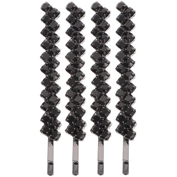 Uonlytech 1 Set 2 Pairs Rhinestone Hair Clips Clear Crystal Hair Barrette Pins Beautiful Rhinestone Bobby Pin Hair Jewelry Accessories for Women Black