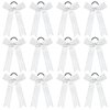 DEEKA 12 PCS Glitter Collegiate Style Cheer Bows Long Tail Full Rhinestones Skinny Shiny Cheer Bow Ponytail Holder Handmade Bows for Girls Teens Cheerleader Sports -White