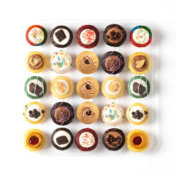 Baked by Melissa Cupcakes - Latest & Greatest - Assorted Bite-Size Cupcakes - 12 Flavors Include: Red Velvet, Triple Chocolate, Cookie Dough & More (25 Count)