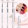 3 Pieces Kolinsky Acrylic Nail Brush 3D Nail Art Brush with Silver Metal with Non-slip Handle (Silver,Size 2, 4, 5)