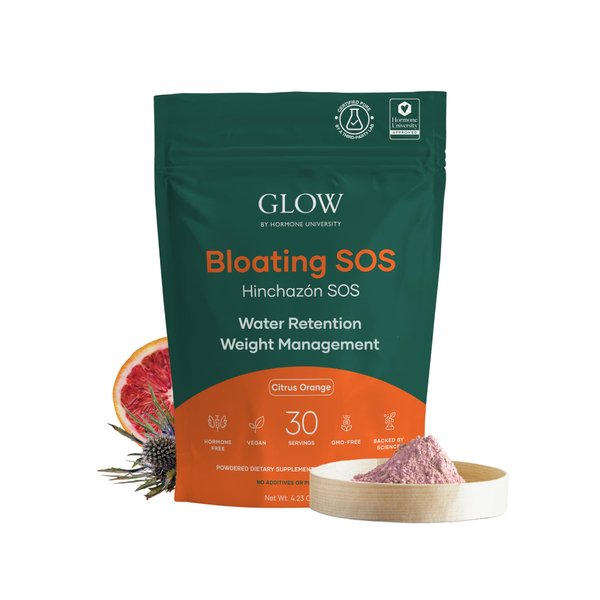Glow Bloating SOS Drink Powder, Bloating Relief for Women with Morosil & Digestive Enzymes, for Water Retention, Metabolism, Gut Health & Immune Support, Citrus Orange - Dietitian Co-Developed