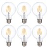 Simba Lighting LED Edison Vintage Vanity Globe Filament G25 (G80) 4W Dimmable 40W Equivalent (6 Pack) 120V Light Bulb for Bathroom Makeup Mirror, Medium E26 Base, CE, RoHS Compliant, Warm White 2700K