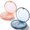 Retainer Case, 2 Pack Orthodontic Mouth Guard Case with Magnetic Closure Hinged Lid, Portable Slim Night Guard Case, Easy to Clean Aligner Case for Girl, Boy, Women, Men, Teenage, Adult(Blue/Orange)