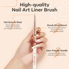modelones Nail Art Brushes, Super Fine Thin Liner Nail Brush Set Sizes 7/11/15/20mm for Nail Gel Polish Painting Designs with Acrylic Rhinestone Handle for Easter Basket Stuffers
