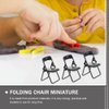 NUOBESTY 20Pcs Mini Foldable Chairs Dollhouse Mini Stand Model Chair Desk Phone Stand for Dollhouse Decoration