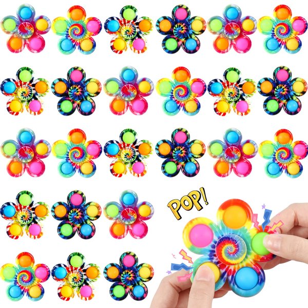 Gigilli 24 Pack Party Favors Fidget Spinners for Kids 4-8 8-12, Easter Basket Stuffers Egg Fillers Kids Goodie Bag Stuffers Pop Mini Fidget Toys Classroom Prizes, Bulk Toddler Birthday Return Gifts