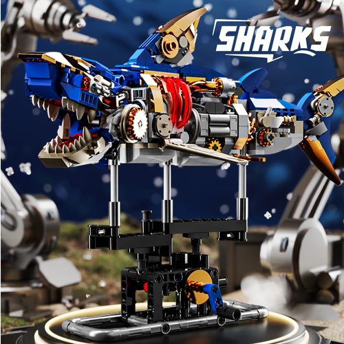 RiceBlock Shark Building Blocks Sets, Sea Animal Building Toys for Ages 8-13, Adult Challenge STEM Toys for Kids, Adults Crossing Ocean, 685 Pieces Compatible with Legos