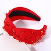 CENAPOG Crystal Red Headbands for Women Valentine's Day Heart Rhinestone Wide Crystal Hair Bands Knot Turban Headband for Girls Bridal Hair Hoop Wedding Headwear Hair Accessories Gifts (Red)