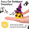 wonuu Spiders Rubber Ducks for Halloween, Car Dashboard Decorations Duck for Office Desk Ornament Accessories with Witch Hat Glasses Chain Spider (Black)