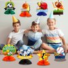 12 Pieces Sports Themed Birthday Party Supplies Sports Centerpieces for Kids 3D Football Soccer Baseball Basketball Softball Honeycomb Centerpieces Ball Party Decoration for Boys Kids