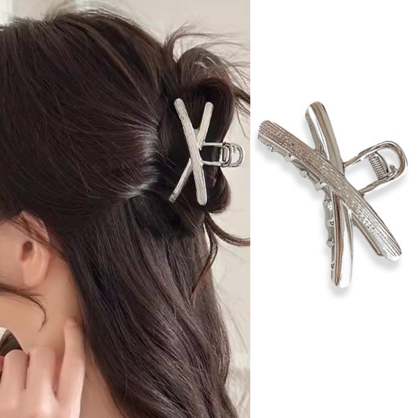 Silver Small Hair Clips for Women Metal Small Claw Clips with Design French Hair Barrettes Small Claw Hair Clips for Thin Hair Cute Hair Clips Hair Accessories Hair Decorations