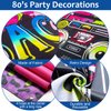 Xuhal 80's Party Decorations Back to the 80s Party Backdrop Banner with Inflatable Radio Boombox and Mobile Phone Latex Balloons for 80s Hip Hop Themed Birthday Photo Booth Background Party Supplies