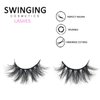 SWINGINGHAIR Lashes, 3D Eyelashes 19mm Natural False Eyelashes Siberian 3D Lashes Natural Look Eyelashes Hand-made Fluffy Volume Lashes 1 Pair