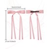 Silky Satin Big Bow Hair Barrette for Women Girls Ribbon Big Hair Bow Clips Bowknot Hair Clips with Long Tail Hair Barrettes with Bow (Pink*2/Beige*2/Black*2(Long tail))