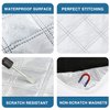 RV Windshield Cover Compatible with Class C Ford E450 1997-2024 RV Front Window Cover Motorhome Windshield Cover RV Window Sunshade Cover Snow Cover 4 Layers with Mirror Cutouts Silver