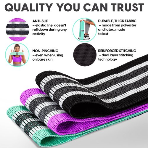 Resistance Bands for Working Out Women - 5 Booty Bands for Women and Men Best Exercise Bands Workout Bands for Workout Legs Butt Glute - Gym Fitness Fabric Bands Set for Home with Training Guide