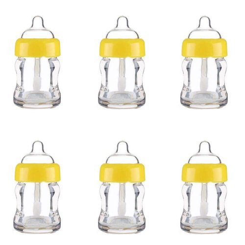 6 Pieces Empty Lip Gloss Tubes Reusable Lip Gloss Containers Milk Bottle Shaped Lips Gloss Tube 7 ml Empty Refillable Lips Gloss Bottles DIY Cosmetics Lipstick Containers, Yellow