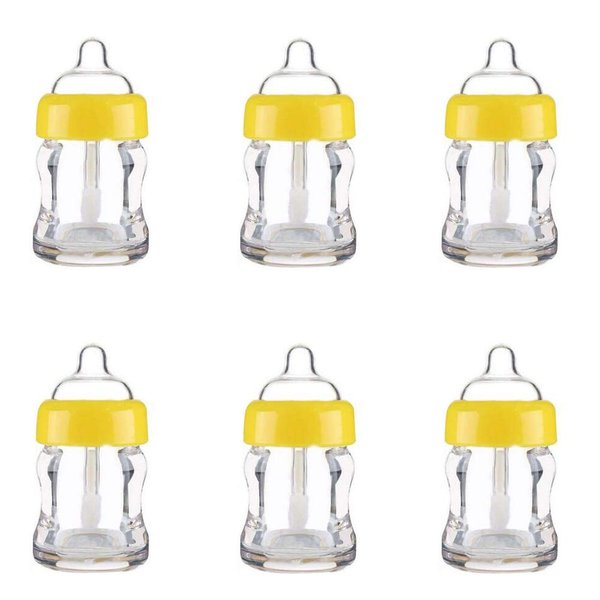 6 Pieces Empty Lip Gloss Tubes Reusable Lip Gloss Containers Milk Bottle Shaped Lips Gloss Tube 7 ml Empty Refillable Lips Gloss Bottles DIY Cosmetics Lipstick Containers, Yellow