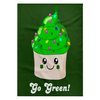 3dRose 22x30 Bath Hand Pool Towel - Go Green - St Patricks Day Irish Cute Cupcake - Eco Friendly Kawaii Dessert - Ireland Irish Humor Cute Food