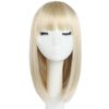 HSPJHTM Blonde Bob Wigs,Short Bob Hair Wigs 14" Straight with Flat Bangs Synthetic Colorful Cosplay Daily Party Wig for Women Natural (Free Wig Cap)