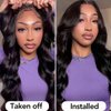 Turuwu 24Inch Wear and Go Glueless Wigs Human Hair Pre Plucked Pre Cut 5x5 HD Lace Closure Wigs 180% Density Brazilian Virgin Hair Body Wave Lace Front Wigs Human Hair for Black Women