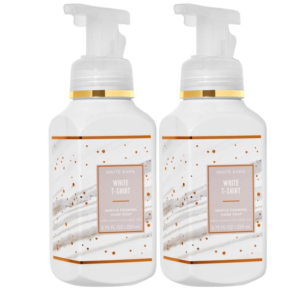 Bath and Body Works White T-Shirt Gentle Foaming Hand Soap, 2-Pack 8.75 Ounce (White T-Shirt)