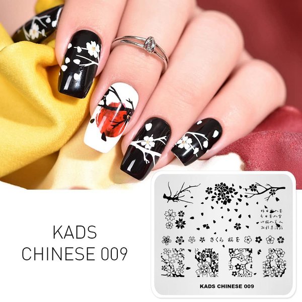 KADS Nail Art Stamping Plate Blum Flower Pattern Chinese Stye Image Plate Template for DIY Nail Art Design(CN009)