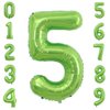 Tellpet Number 5 Balloon, 5th Birthday Party Decorations for boy kids, Green, 40 inch