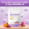 Saffron Supplements Softgels, Natural Saffron Extract Supports Eyes Health, Energy, Mood, Immunity, Focus, Rich in Vitamin and Extracts of Saffron, Turmeric, Rosemary (480 Softgels / 2 Bag)