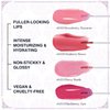Flower Knows Violet Strawberry Rococo Glowy Lip Gloss-Moisturizing Tinted Lip Plumper Oil-Hydrating Glitter Lip Makeup for Girls&Women-Vegan & Cruelty-Free-0.12 Fl Oz,1 Count (G01 Strawberry Macaron)