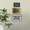Classic Framed Please Turn the A/C Off When Not In Use Door or Wall Sign | Eco-Friendly Home Sign (Blue) - Small (2 Pack)