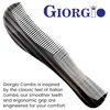 Giorgio G65 Contour Comb -Fine Tooth Comb and Wide Tooth Comb for Thick and Thin Hair Styling - Grooming Hair Combs for Men,Women, and Kids - Saw Cut Barber Comb, Handmade Hair Comb, and Hand Polished