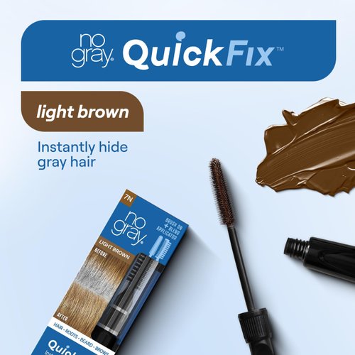 No Gray Quick Fix, 7N Light Brown, Instantly Hide Gray, Silver & White Hair, Easy to Use Applicator, Compact & Travel Friendly, Vegan & Cruelty Free