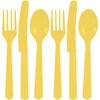 Assorted Sunhine Yellow Plastic Cutlery (Pack of 24) - Elegant, Durable & Disposable Party Supplies for Every Occasion