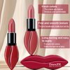 Easilydays Matte Red Lipstick for Women, A Big Kiss Lip Mouth Lipstick, Moisturizing Velvet Lipsticks, Fresh Natural Velvet Lip Stain, Long-Lasting Wear High Pigmented, Dark Makeup Lip Gloss (#02)