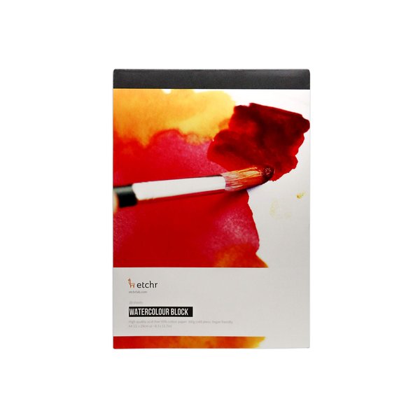 ETCHR Watercolor Paper Block - A4 Professional Cotton Watercolor Block Cold Press 300g (140 lb) - Cold Press Watercolor Cotton Paper Block - Warp Resistant Watercolor Paper Block