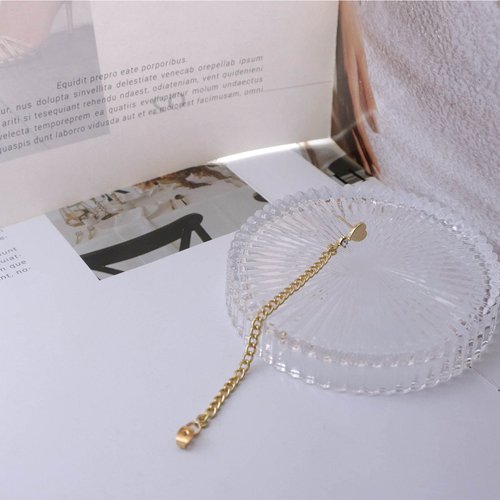 W WEILIRIAN Heart Jacket Earring for Women Gold Love Heart Stud Earring Long Chain Drop Earring Tiny Crystal Star Earring Vintage Chain Link Earring Jewelry for Girls Gifts